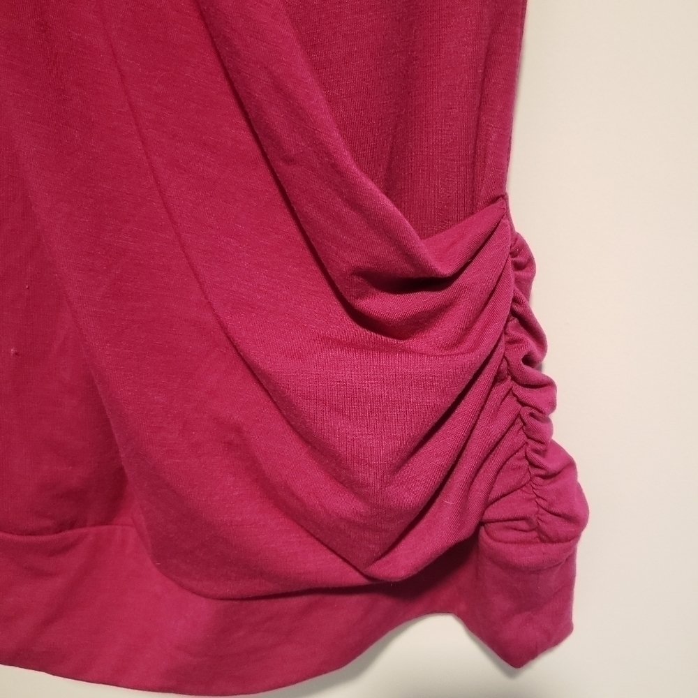 TORRID ROSE COLOR SURPLICE TOP WITH SIDE RUCHE - Picture 2 of 4
